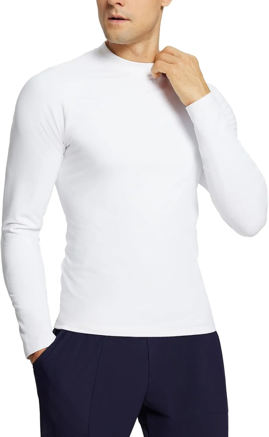 baleaf Men's Fleece Thermal Long Sleeve Shirt Cold Weather Workout Tops Moisture Wicking Running Shirt