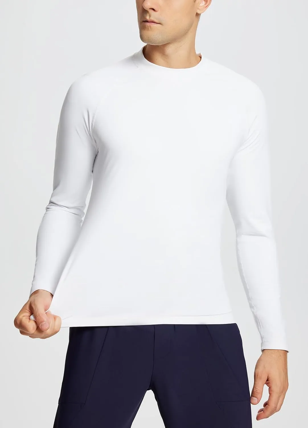 baleaf Men's Fleece Thermal Long Sleeve Shirt Cold Weather Workout Tops Moisture Wicking Running Shirt