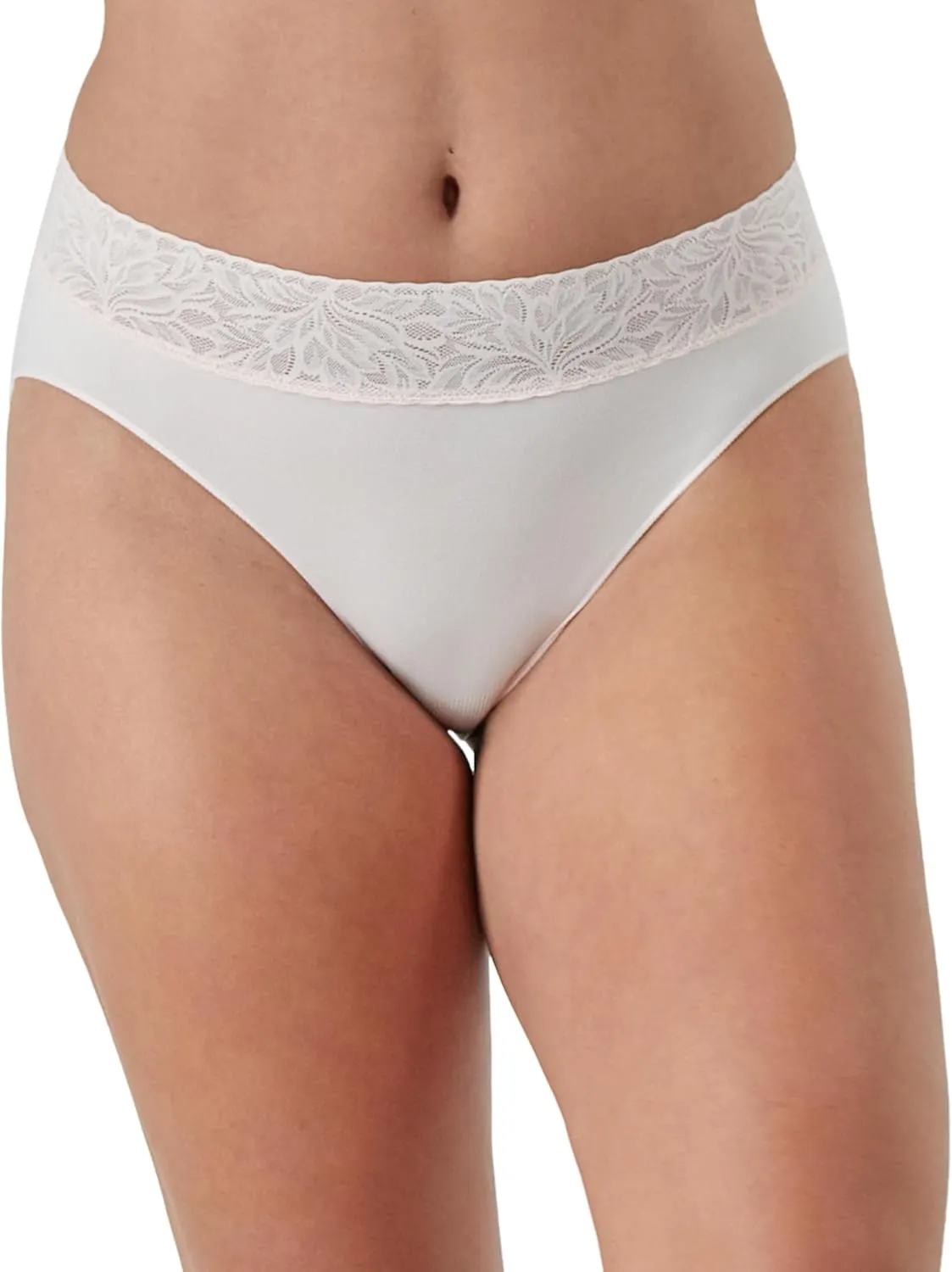 Bali Women's Hi Underwear 3-Pack, Modern Seamless Lace Trim High Cut Panties