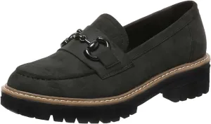 Bandkos Womens Penny Platform Loafers-Fashion Suede Platform Chunky Slip On Dress Shoes Business Lug Sole Loafers US Size 5-12