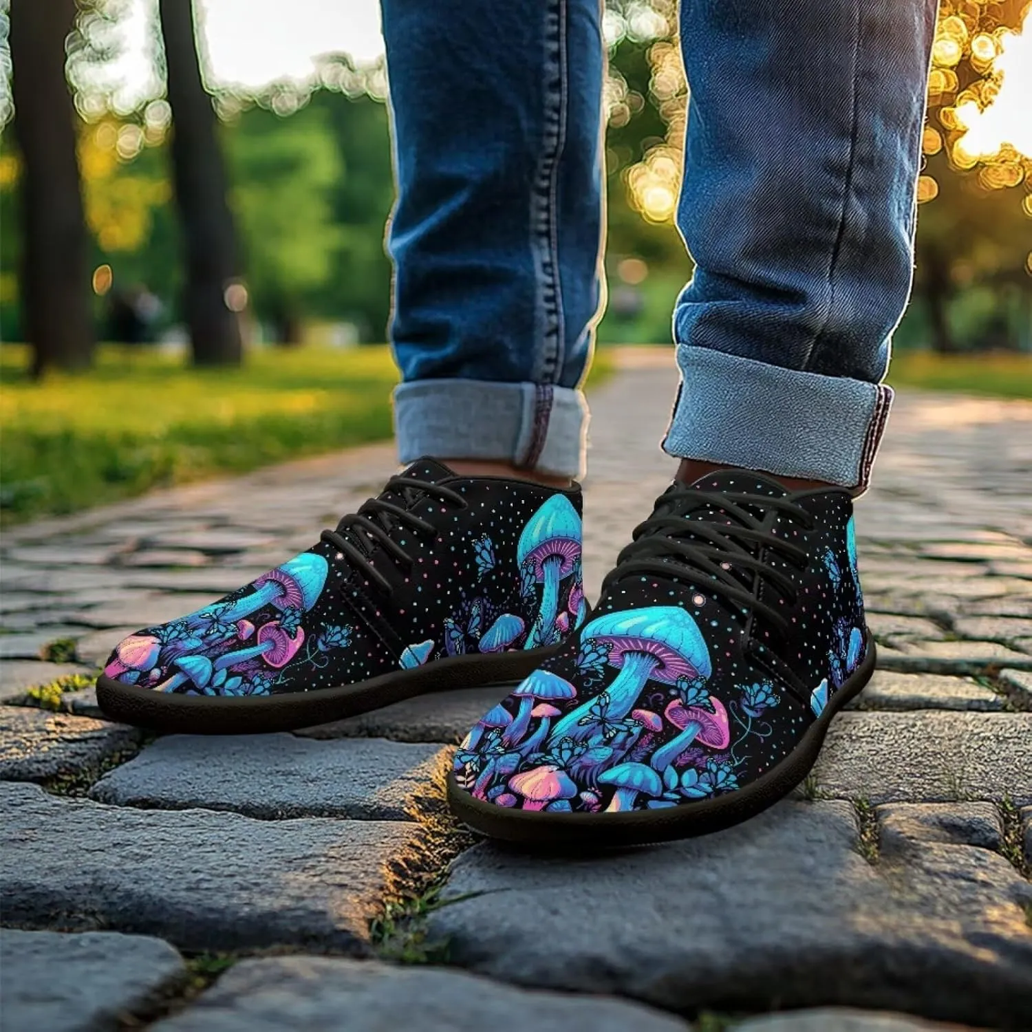 Barefoot Sneakers Mushroom Lace Up Shoes for Women Trendy Fruit Wide Minimalist Shoe Comfortable Running Walking Shoe