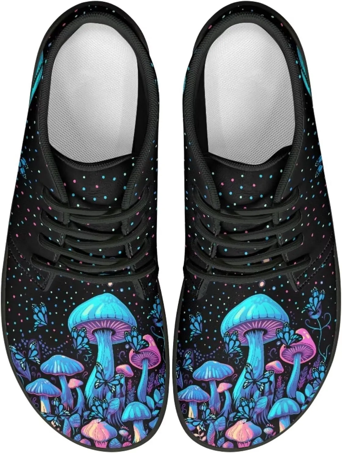 Barefoot Sneakers Mushroom Lace Up Shoes for Women Trendy Fruit Wide Minimalist Shoe Comfortable Running Walking Shoe