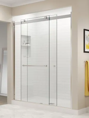 Basco Shower Door RTLA05B4870XPBN Rotolo Sliding Shower Door, Brushed Nickel, 44-48 in. Wide x 70 in. high, AquaGlideXP Clear
