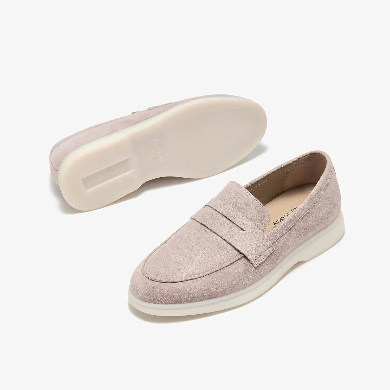 BEAU TODAY Suede Penny Loafers for Women Flats Shoes, Comfortable Slip On Loafers, Driving Loafers Shoes Dress Business Casual Non-Slip Office Work Ladies Shoes