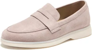 BEAU TODAY Suede Penny Loafers for Women Flats Shoes, Comfortable Slip On Loafers, Driving Loafers Shoes Dress Business Casual Non-Slip Office Work Ladies Shoes