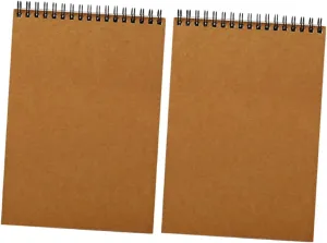 BEBEMOKO 2Pcs Simple Spiral Notepads Flip Up Coil Sketchbooks for Students Travel Notebooks Loose Leaf Writing Notepad for School and Office Use Durable and Versatile Design