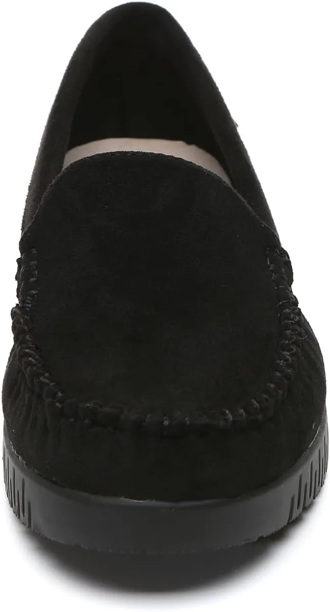Bernal Loafers for Women Slip On Penny Loafers Hollow Out Breathable Slip On Flat Shoes Work Walking Shoes with Buckle