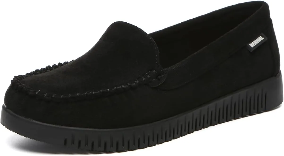 Bernal Loafers for Women Slip On Penny Loafers Hollow Out Breathable Slip On Flat Shoes Work Walking Shoes with Buckle