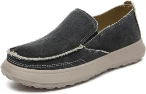 Bernal Men's Loafers Canvas Loafers Slip-on Loafers Shoes Men's Vintage Flat Boat Shoes Walking Shoes Comfortable Light-Weight Casual Indoor Outdoor Walking Slippers