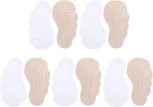 BESTYASH 5Pairs Forefoot Skid Shoe Inserts for High Heels Comfortable Half Insoles for Moisture Absorption and Foot Relaxation for Flats and Running Shoes