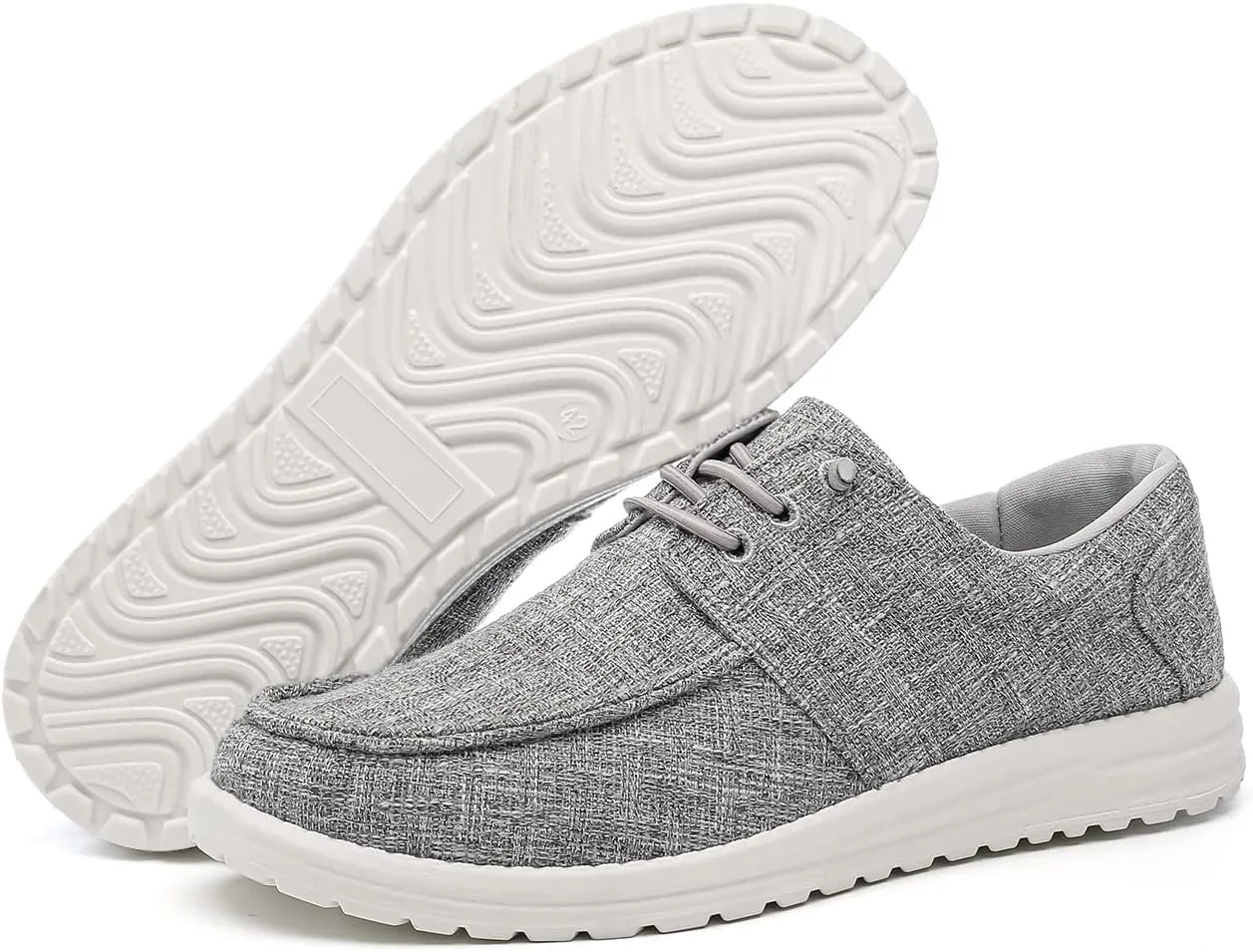 Betrue Men's Lightweight Soft Deck Shoes, Cotton Canvas Loafers for Casual Occasions