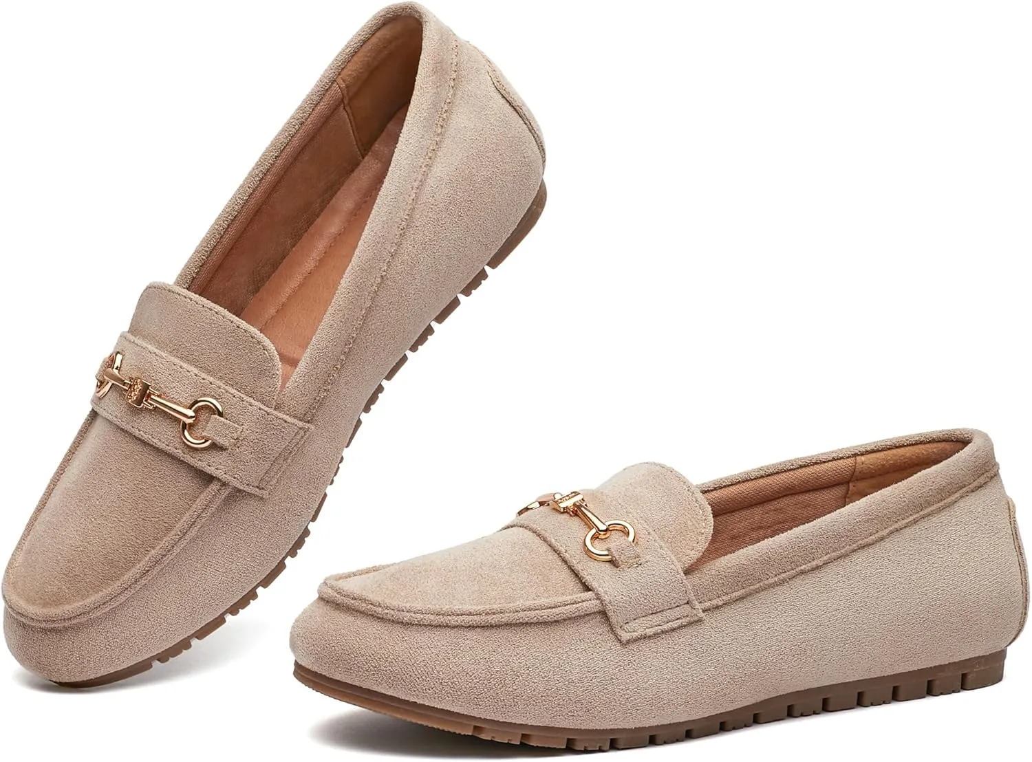 BGSTGUDS Women's Wide Loafers Shoes Cute Dressy Shoes Ladies Comfort Flats Slip Ons Work Shoes