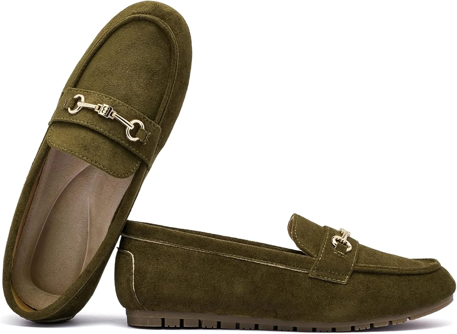 BGSTGUDS Women's Wide Loafers Shoes Cute Dressy Shoes Ladies Comfort Flats Slip Ons Work Shoes