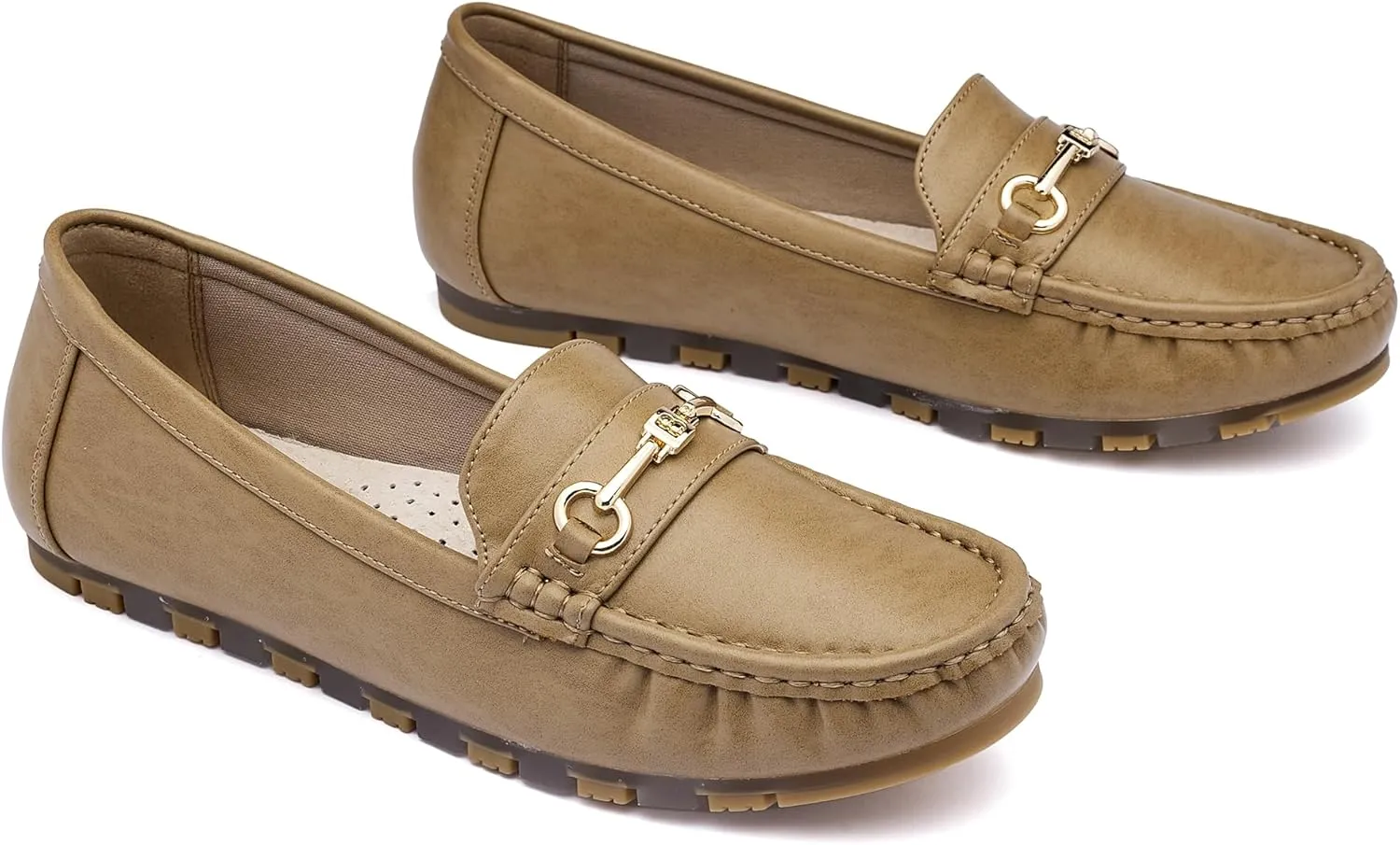 BGSTGUDS Women's Wide Loafers Shoes Cute Dressy Shoes Ladies Comfort Slip Ons Work Shoes