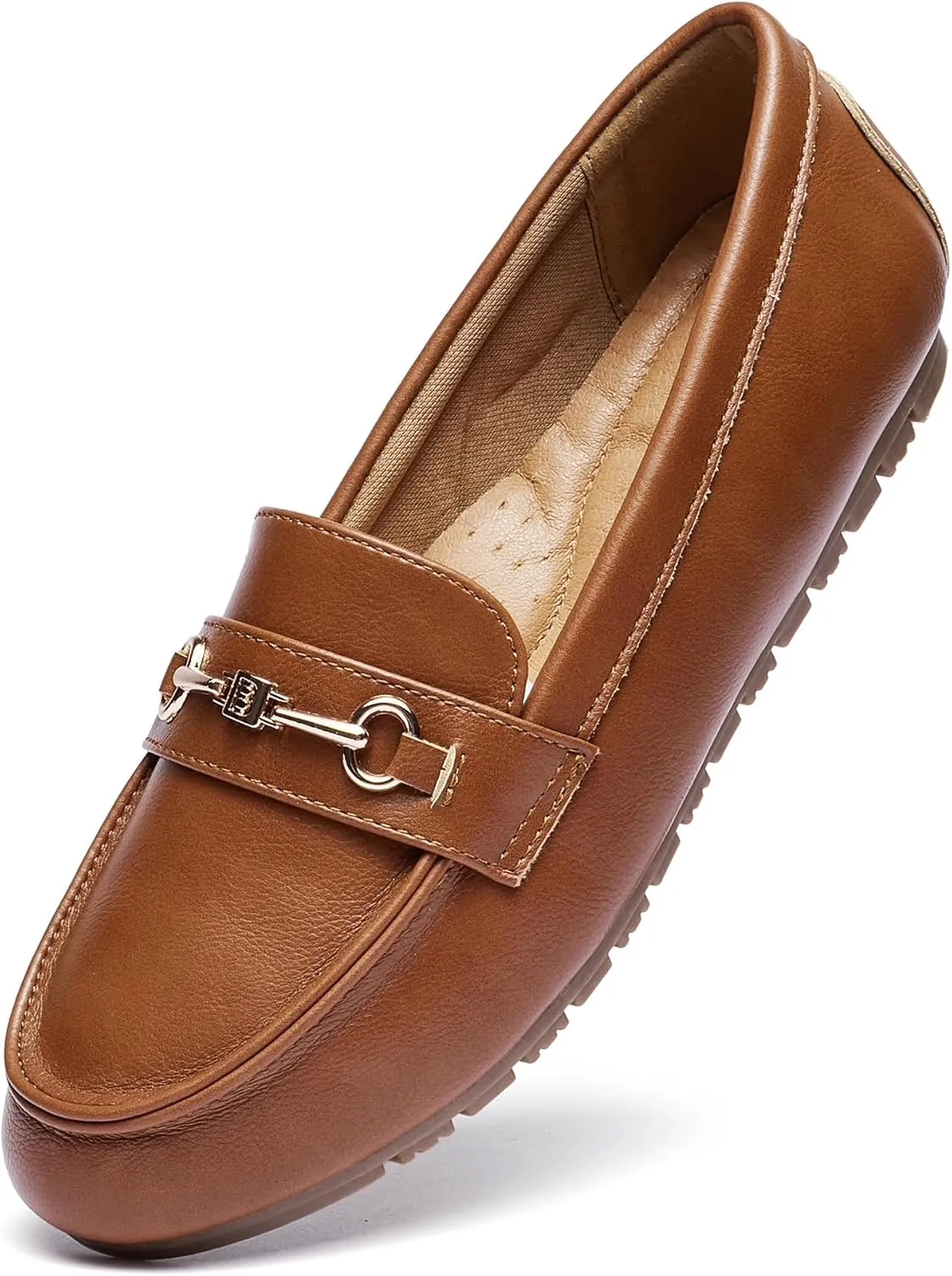 BGSTGUDS Women's Wide Loafers Shoes Cute Dressy Shoes Ladies Comfort Slip Ons Work Shoes