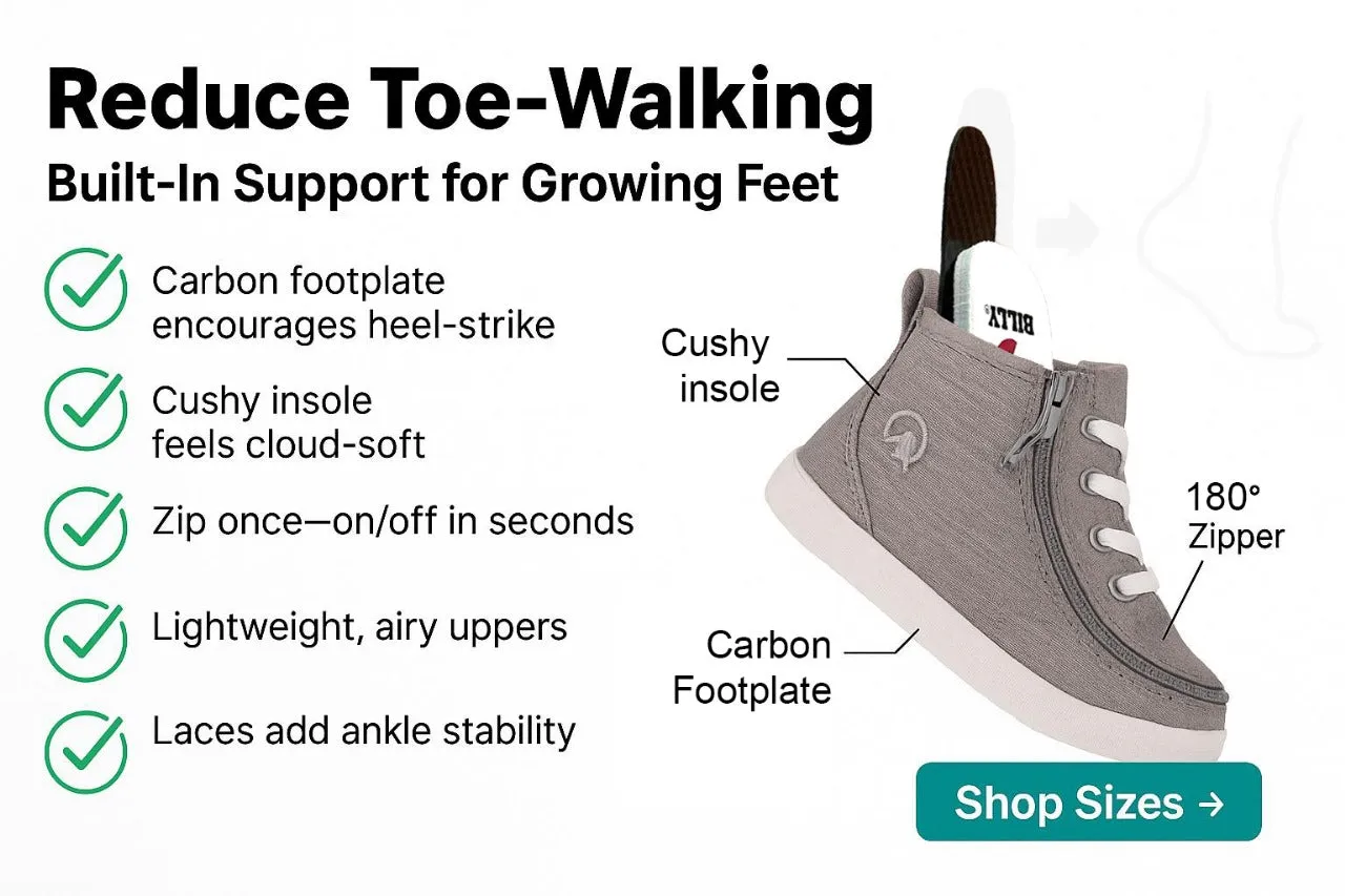 BILLY × TippyToe Kids’ Anti-Toe-Walking Shoes | Toddler–Big Kid