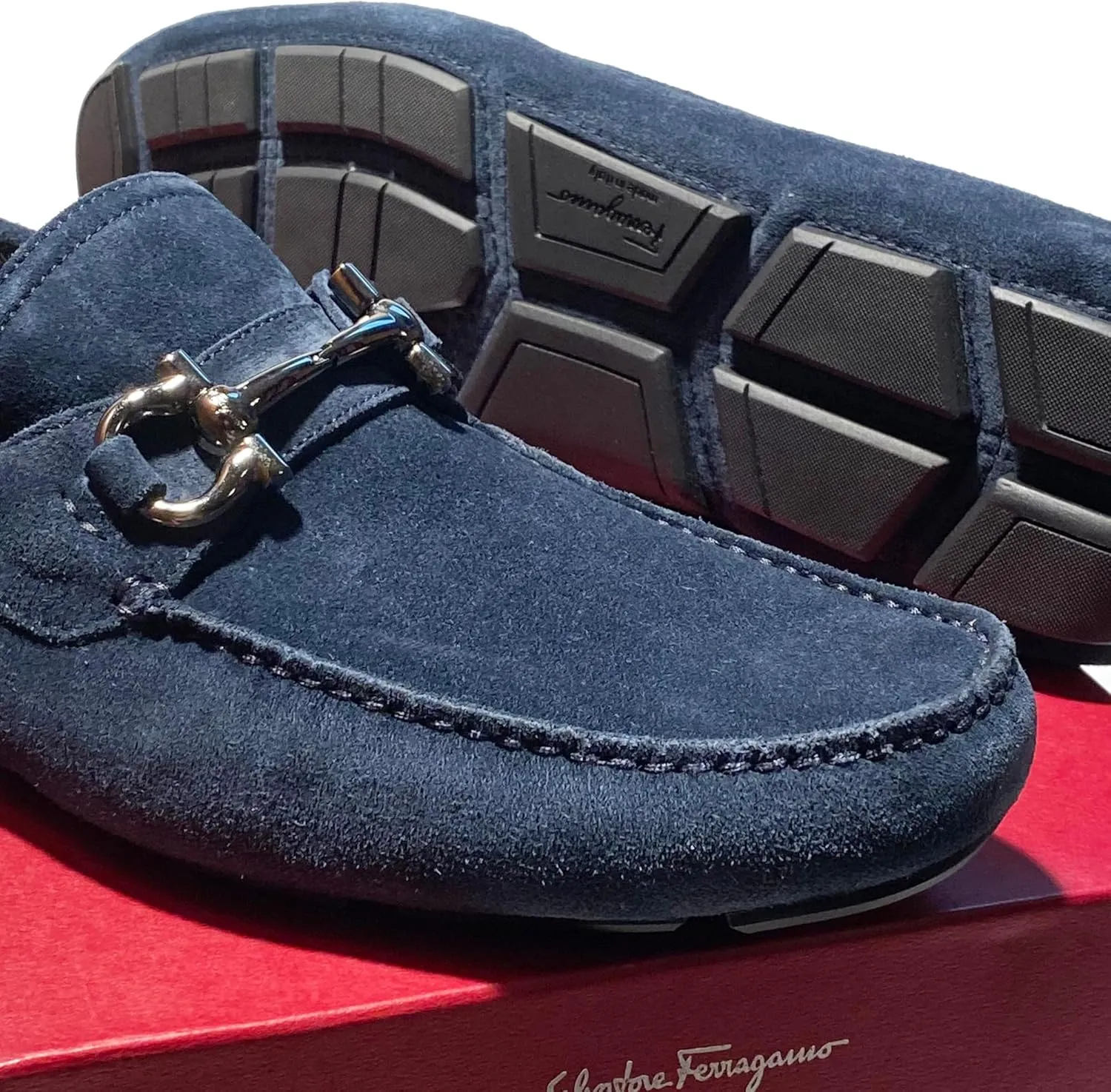 Bit Dark Blue 7.5 EE Men's Suede Leather Drivers Dress Loafers Parigi 20 (Salvatore