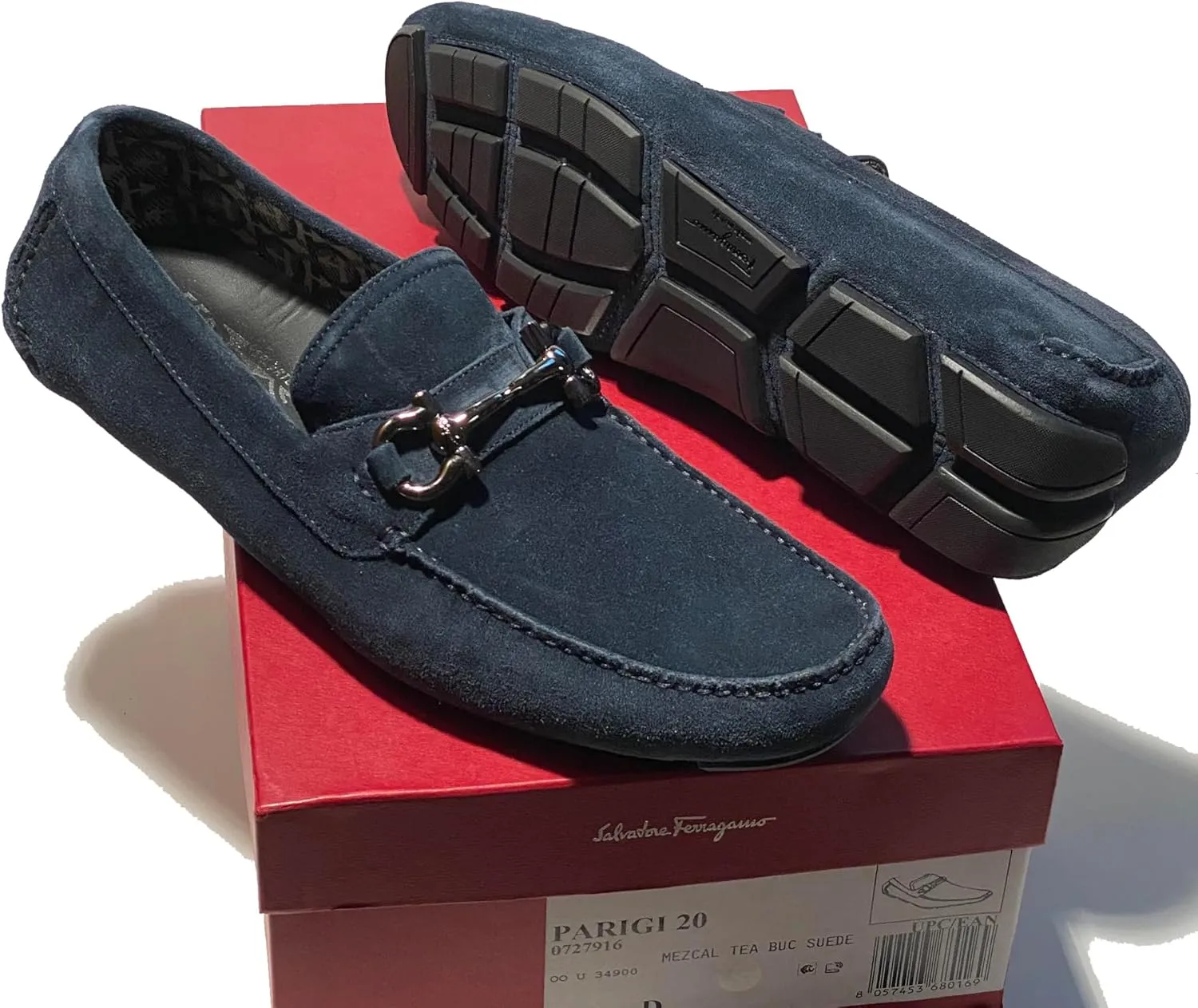 Bit Dark Blue 7.5 EE Men's Suede Leather Drivers Dress Loafers Parigi 20 (Salvatore
