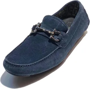Bit Dark Blue 7.5 EE Men's Suede Leather Drivers Dress Loafers Parigi 20 (Salvatore