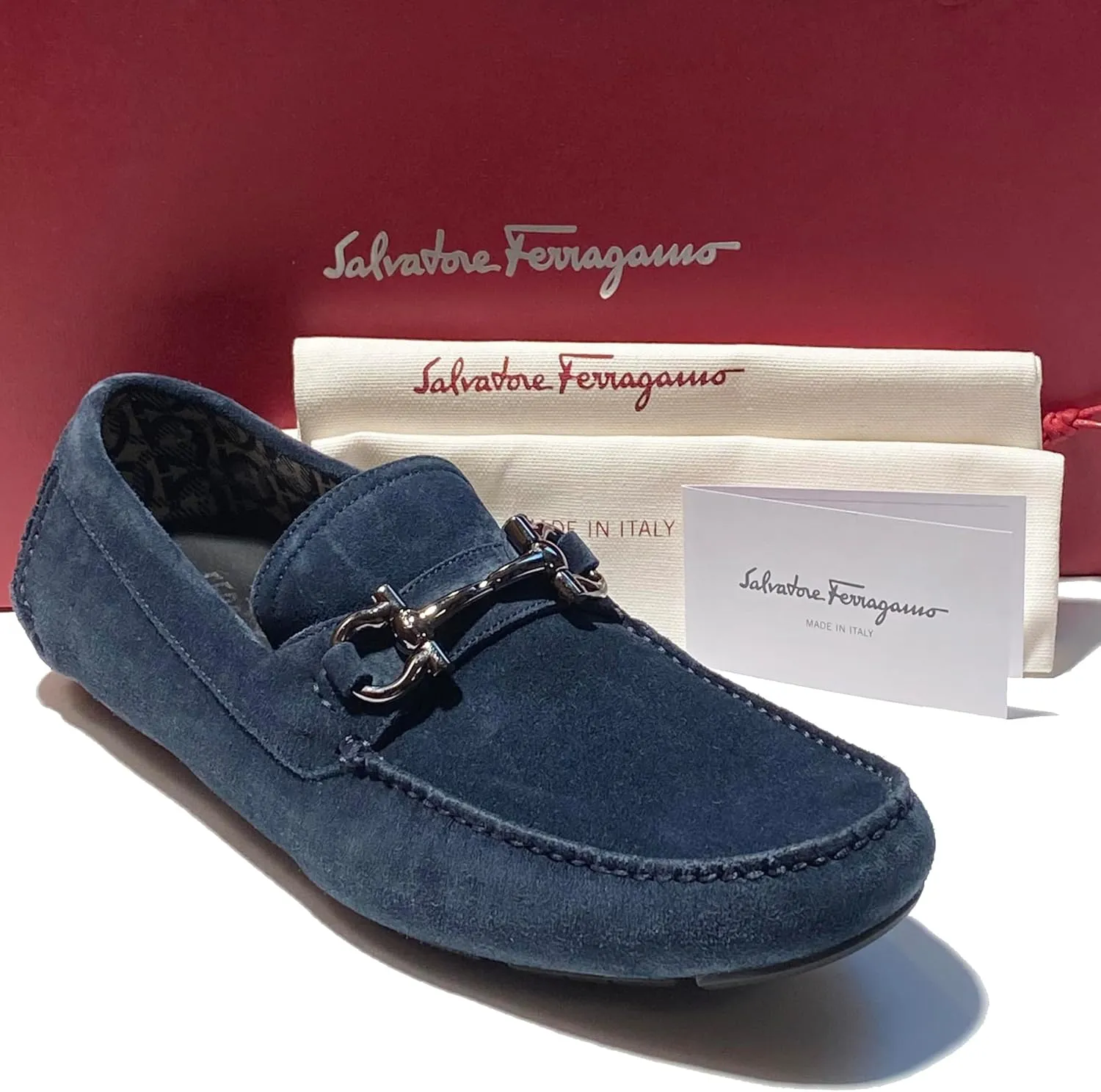 Bit Dark Blue 7.5 EE Men's Suede Leather Drivers Dress Loafers Parigi 20 (Salvatore