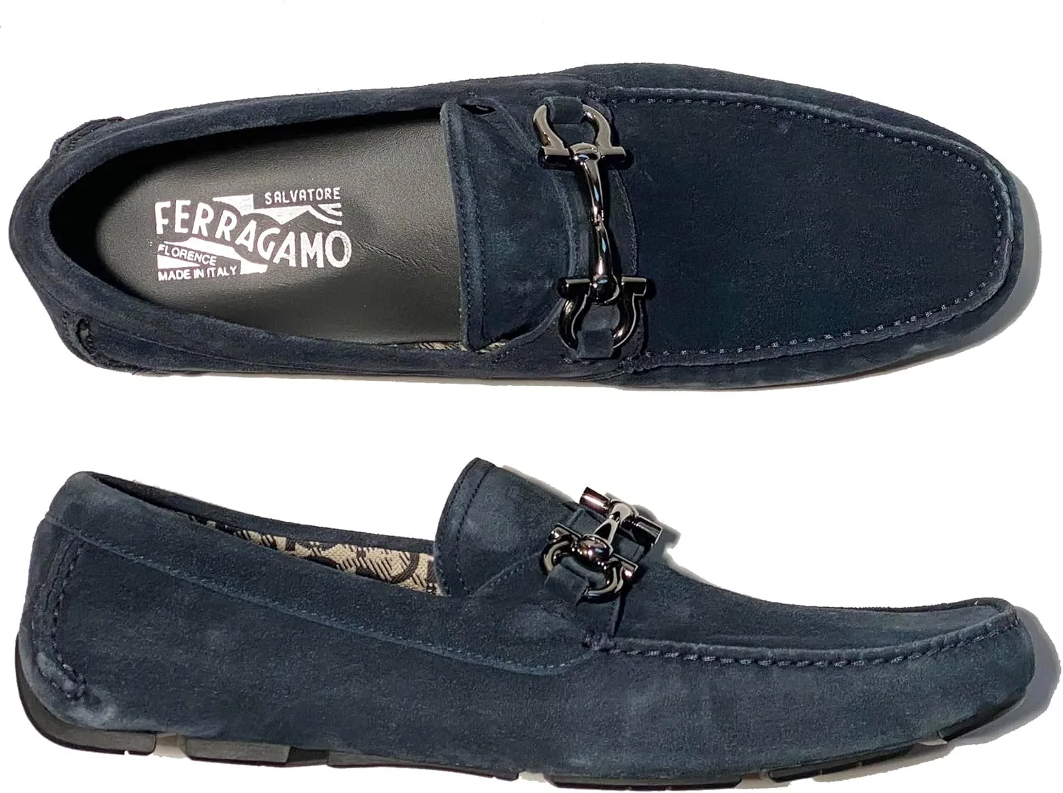 Bit Dark Blue 7.5 EE Men's Suede Leather Drivers Dress Loafers Parigi 20 (Salvatore