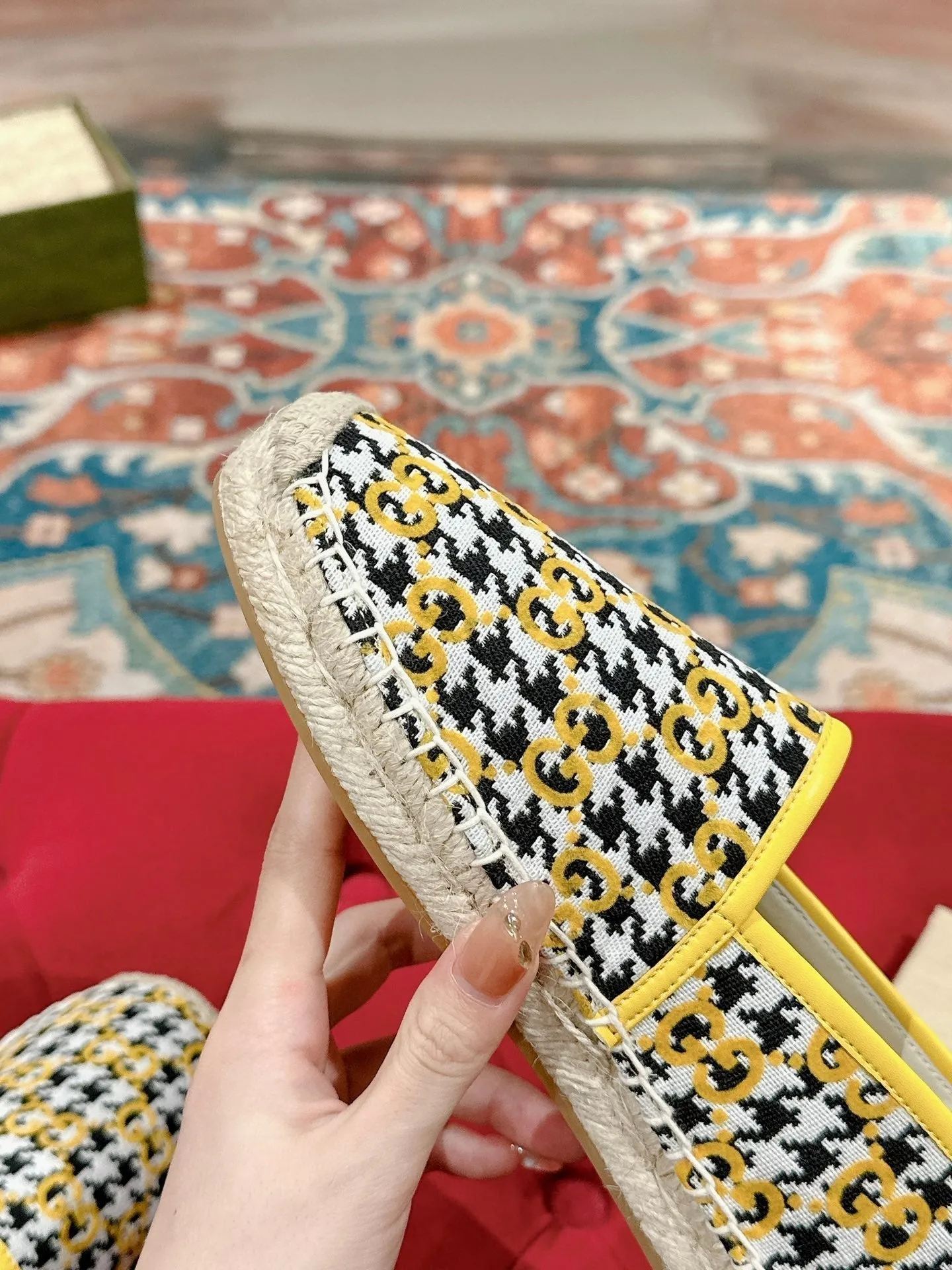 BLACK LOAFER ESPADRILLE Risk-free returns All-in-one solution CANVAS Gucci LEMON AND GG