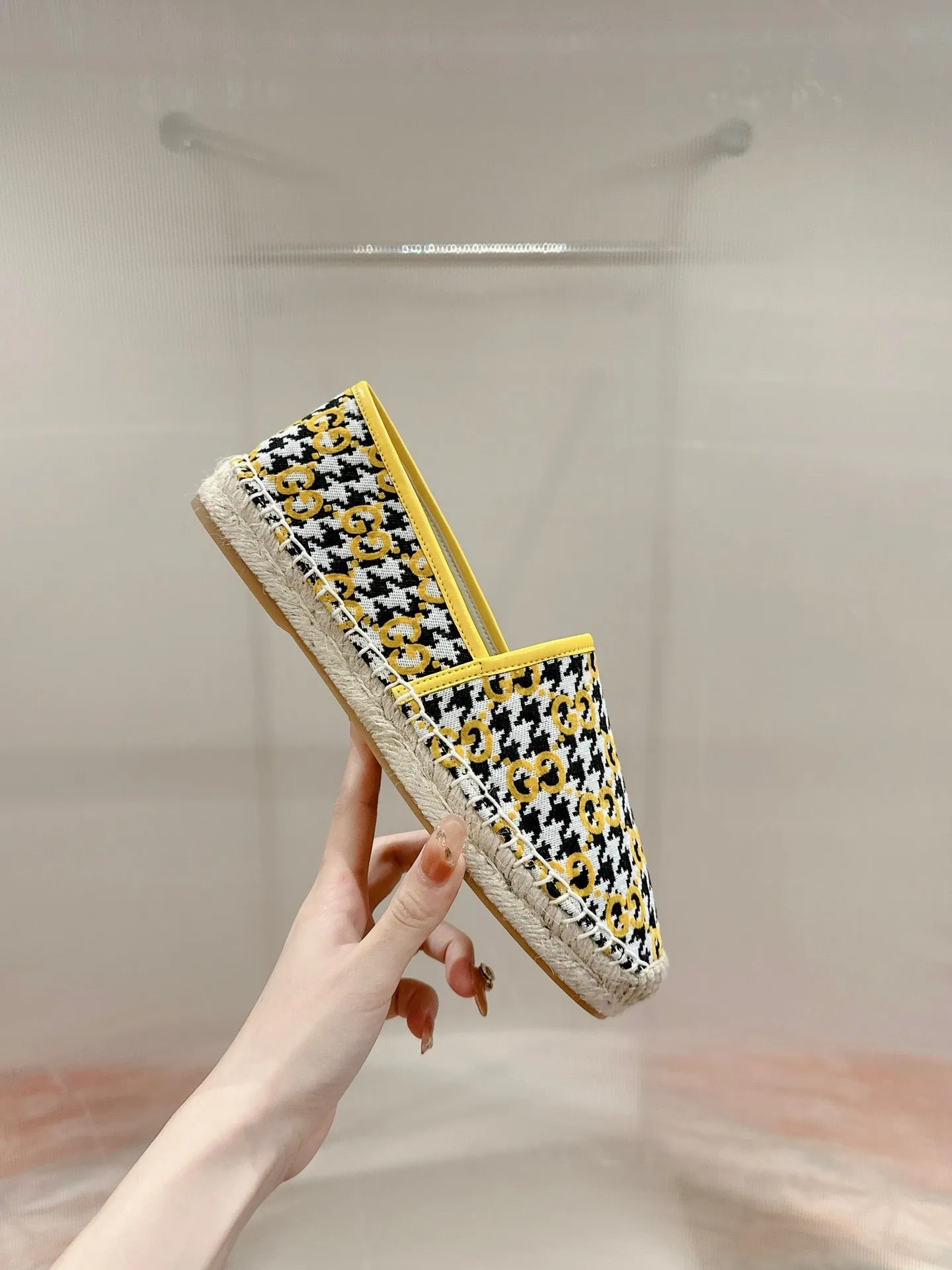 BLACK LOAFER ESPADRILLE Risk-free returns All-in-one solution CANVAS Gucci LEMON AND GG