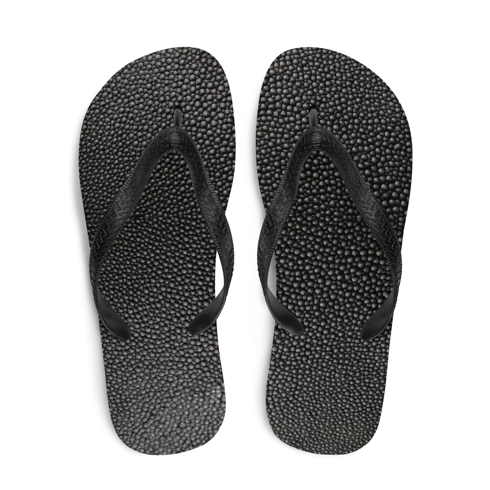 Black Pearl Stingray Flip Flops