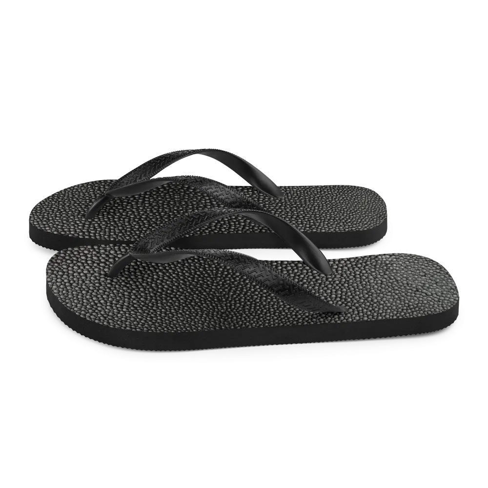 Black Pearl Stingray Flip Flops