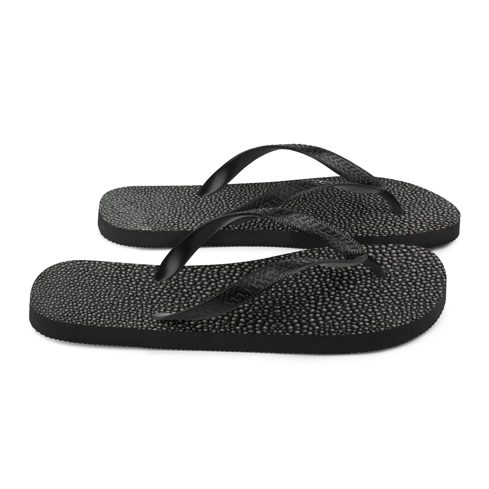 Black Pearl Stingray Flip Flops