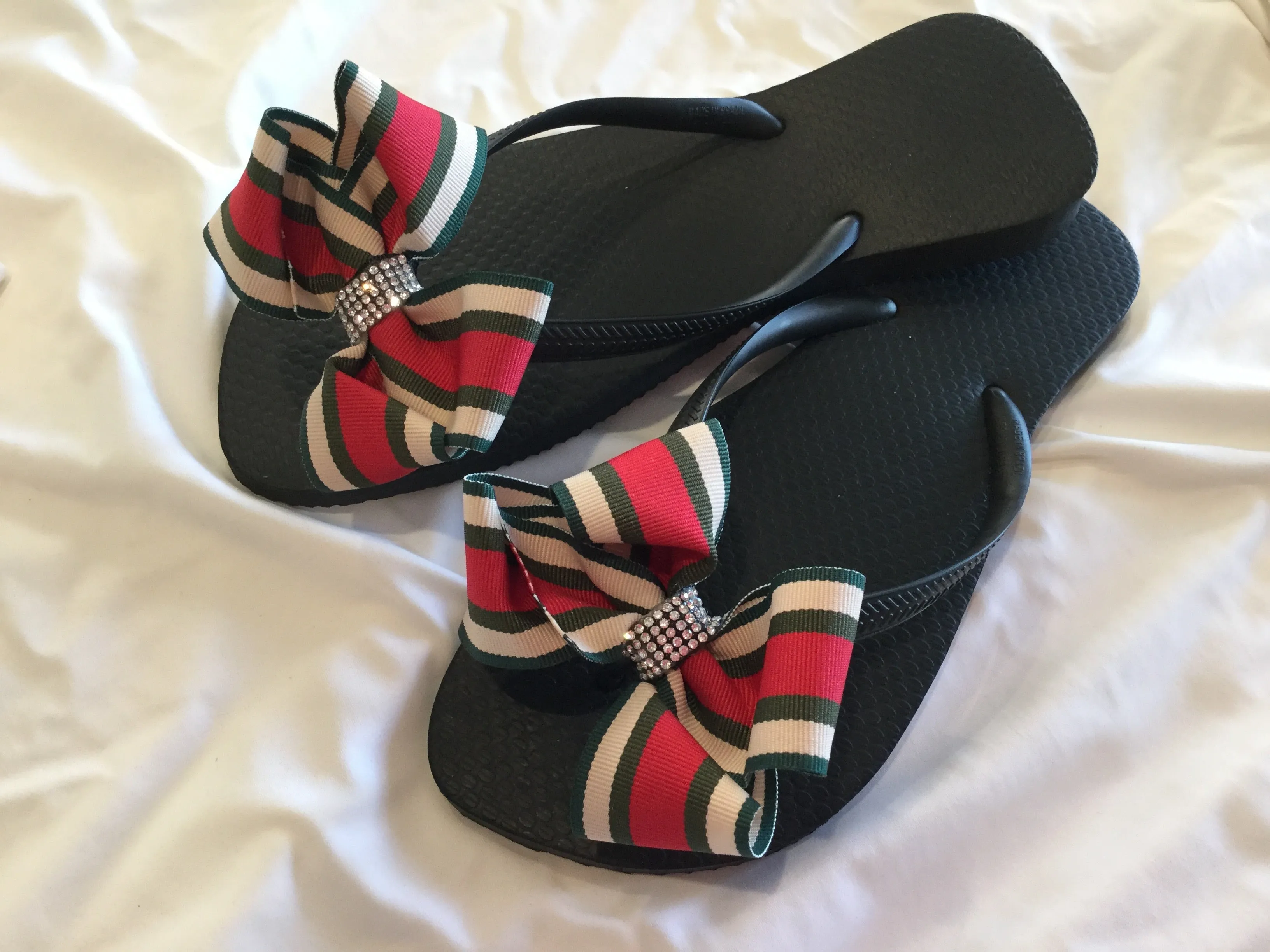 Black, Silver, Navy Blue Flip Flops