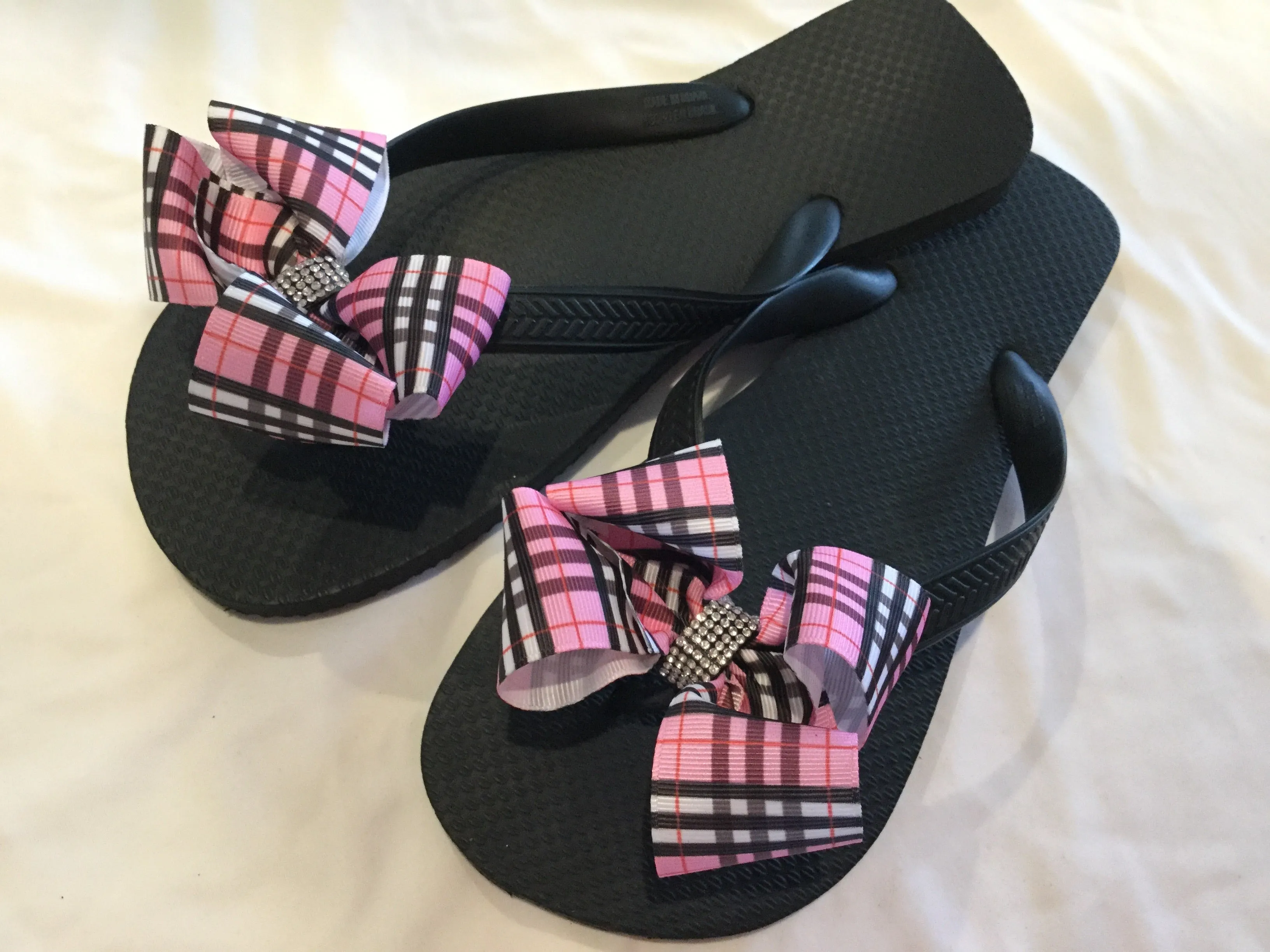 Black, Silver, Navy Blue Flip Flops
