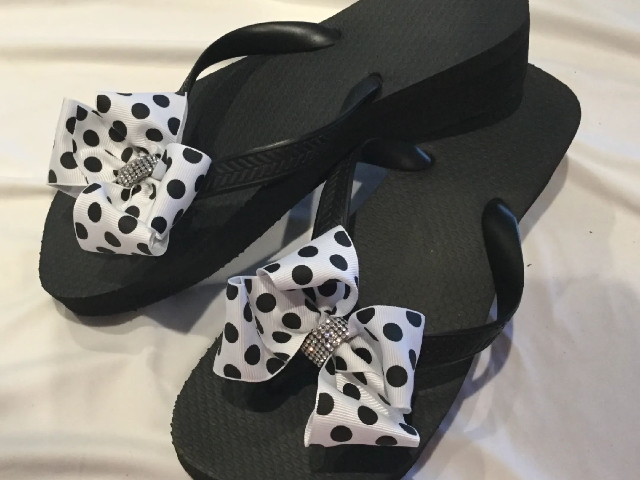 Black, Silver, Navy Blue Flip Flops