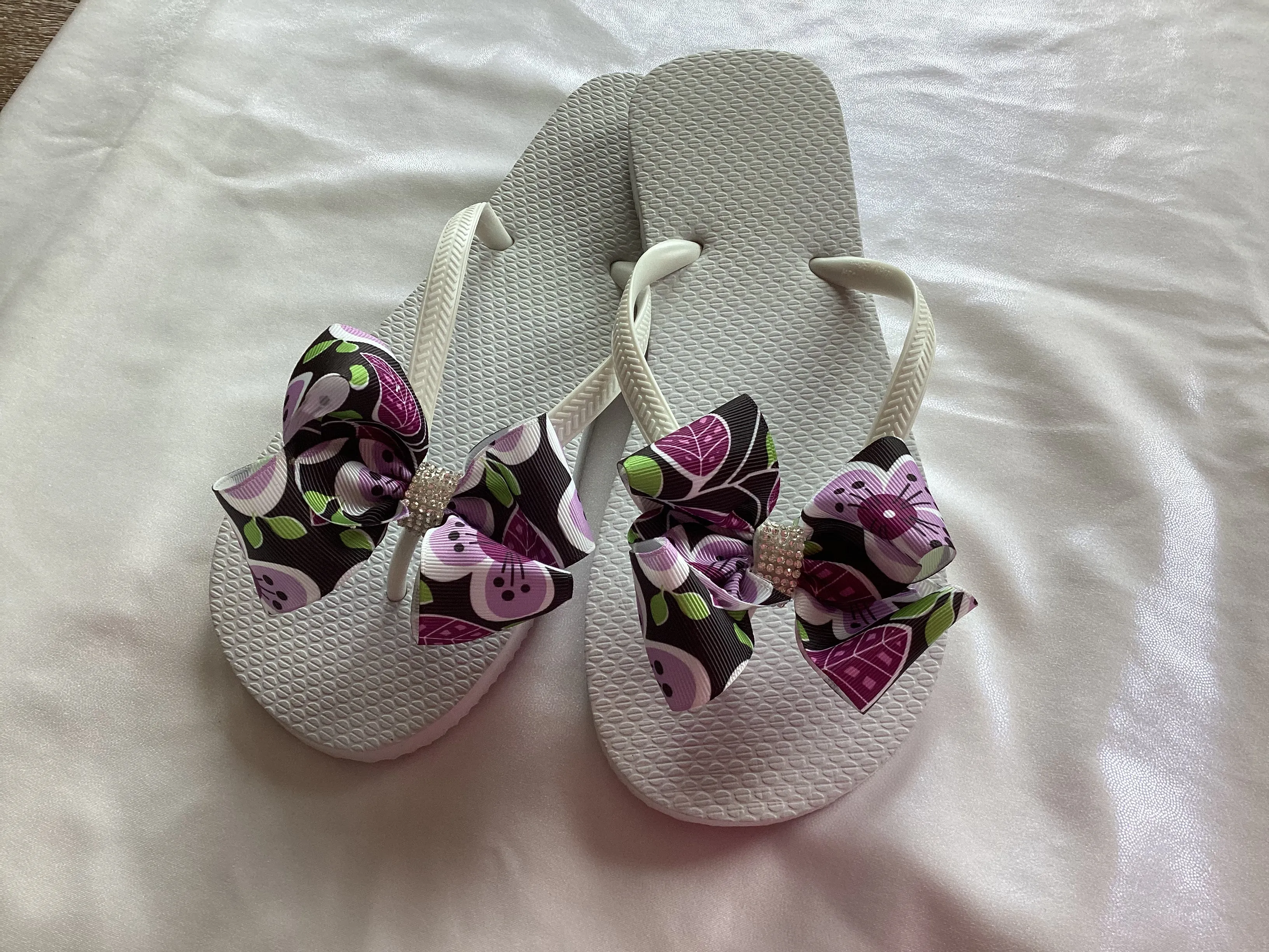 Black, Silver, Navy Blue Flip Flops