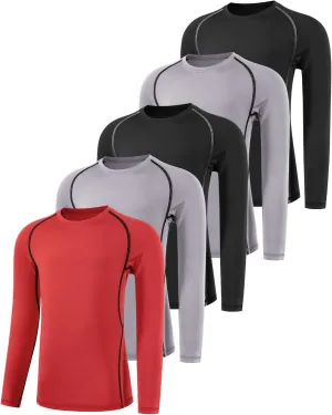 Boys' Compression Shirts Youth Long Sleeve Football Baseball Undershirt Sports Quick Dry Athletic Baselayer