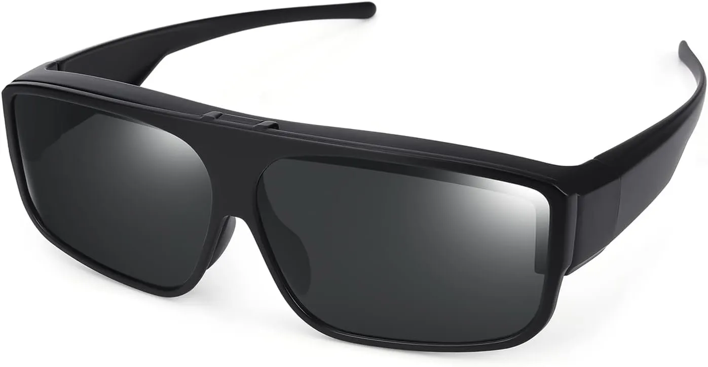 Br'Guras Fit Over Polarized Sunglasses Flip Up Lens for Men and Women