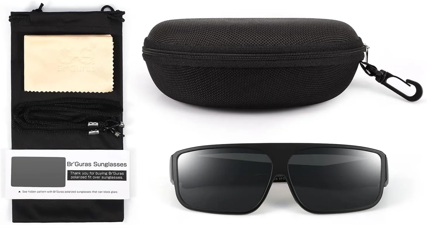 Br'Guras Fit Over Polarized Sunglasses Flip Up Lens for Men and Women