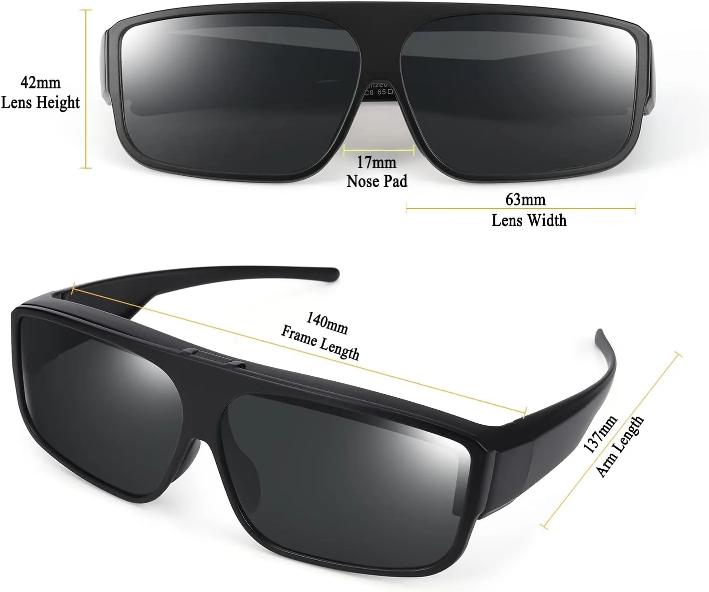 Br'Guras Fit Over Polarized Sunglasses Flip Up Lens for Men and Women