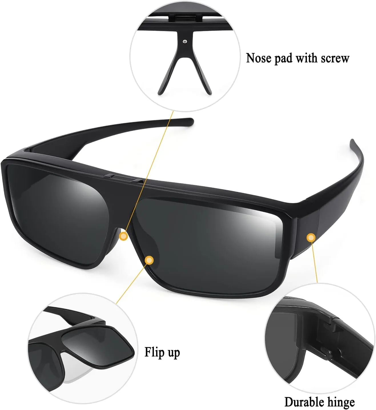 Br'Guras Fit Over Polarized Sunglasses Flip Up Lens for Men and Women