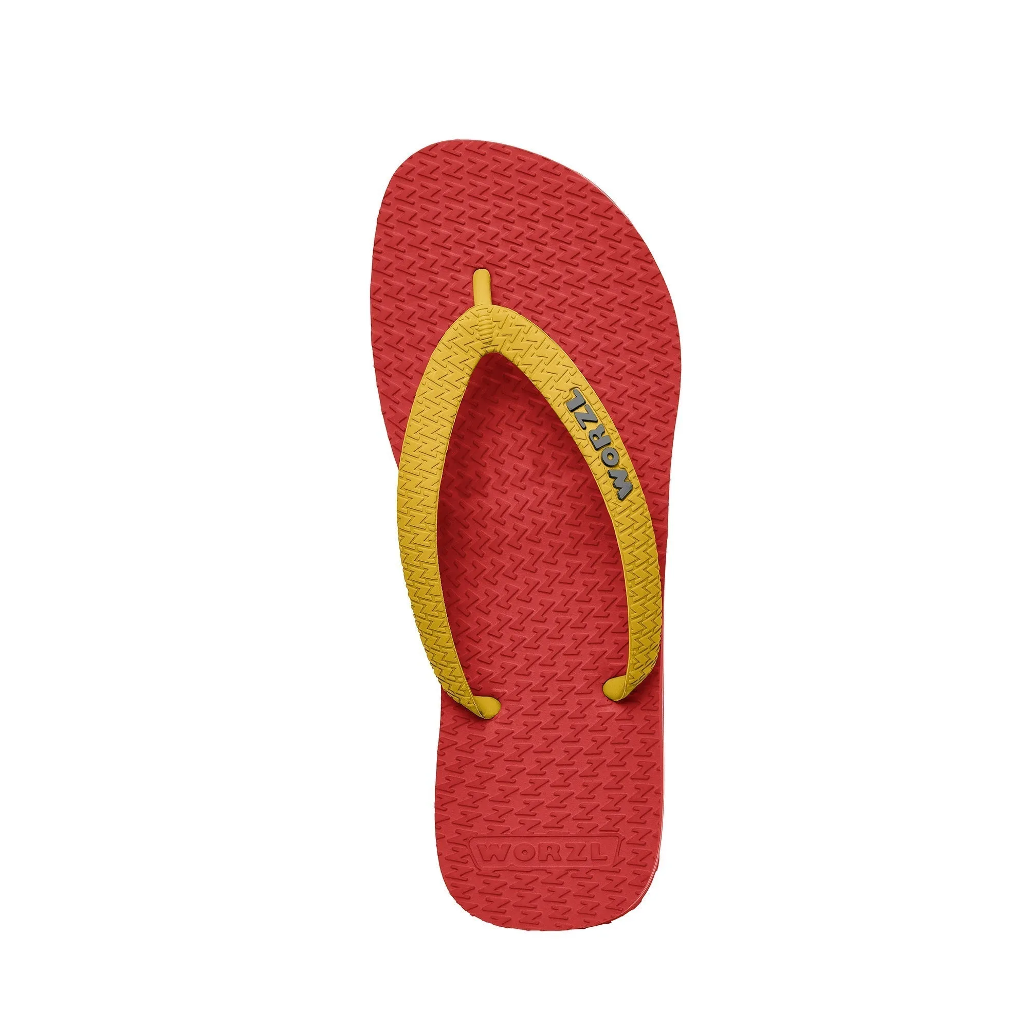BRIGHT RED - Womens non plastic, biodegradable, rubber flip flops made in the UK.