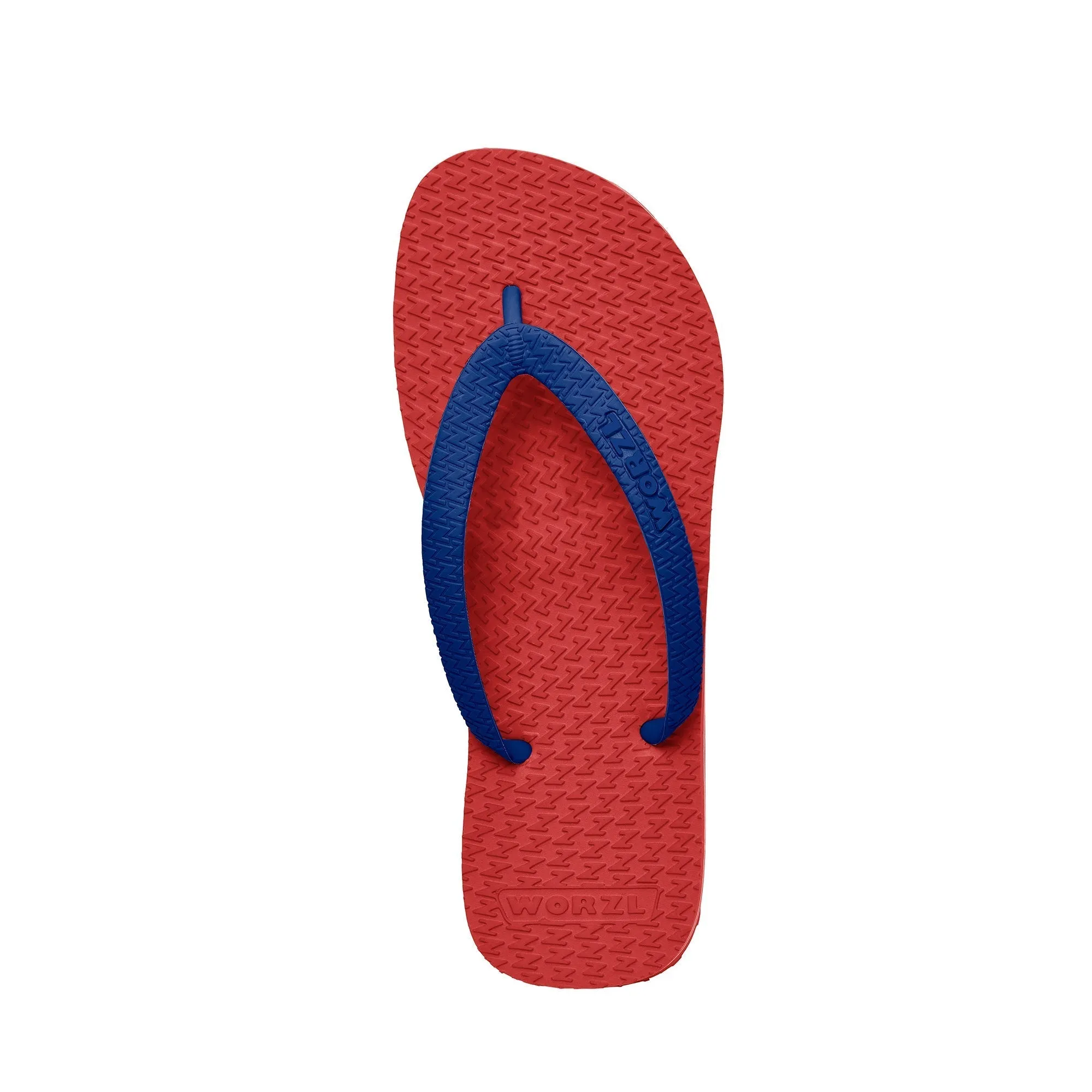BRIGHT RED - Womens non plastic, biodegradable, rubber flip flops made in the UK.