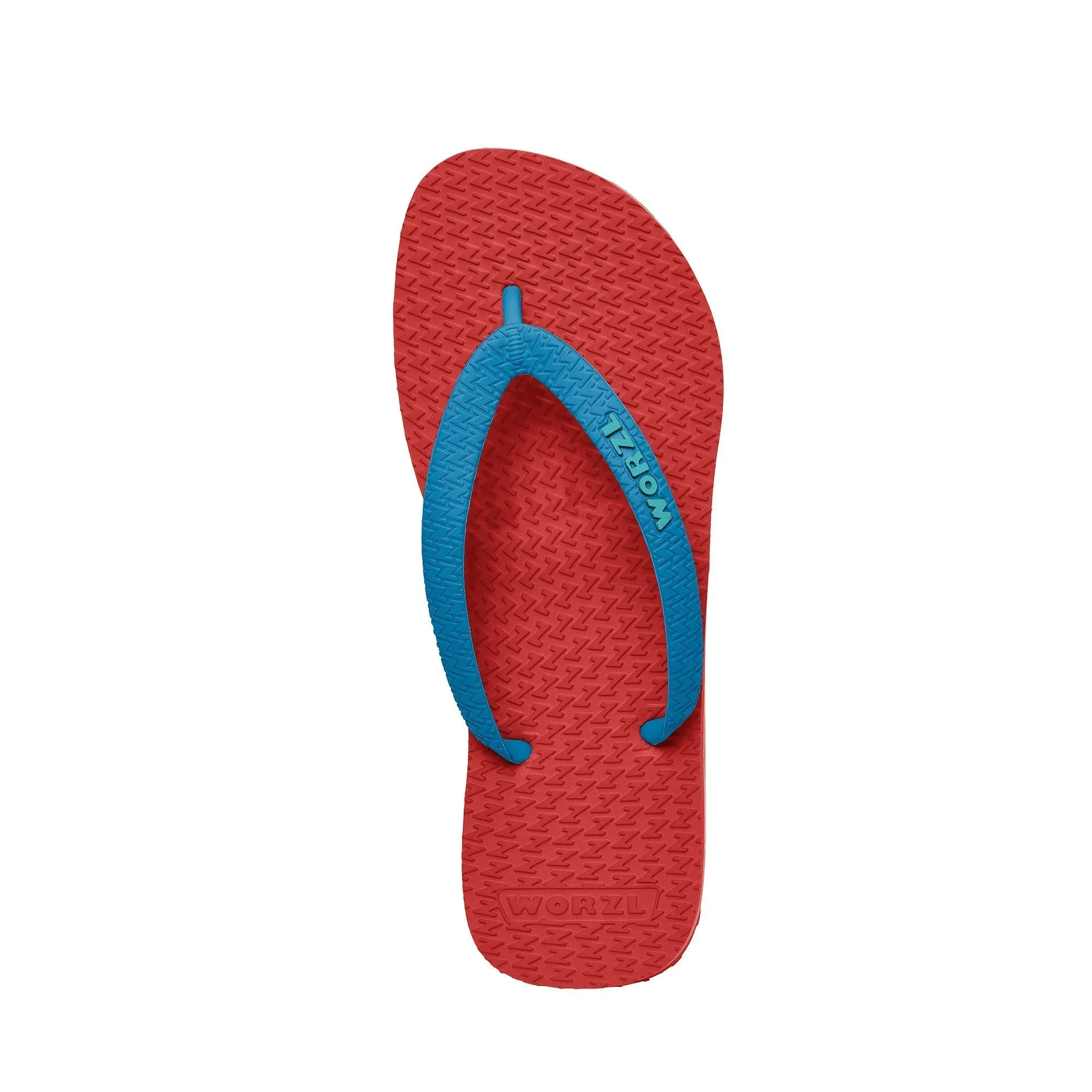 BRIGHT RED - Womens non plastic, biodegradable, rubber flip flops made in the UK.