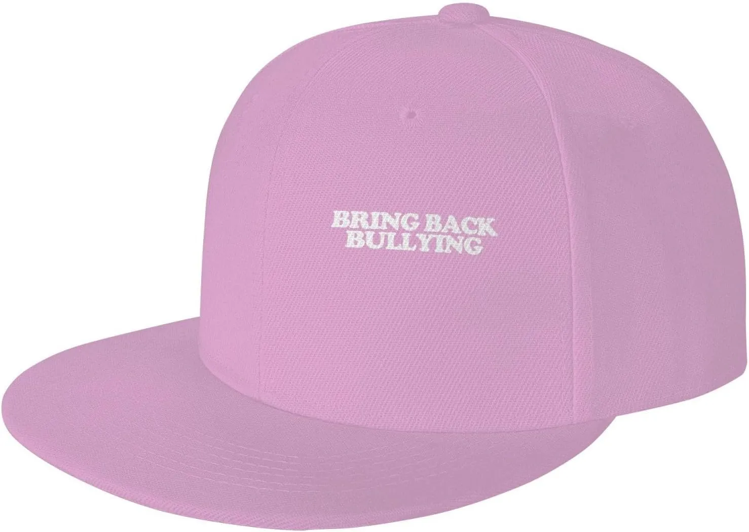 Bring Back Bullying Flat Brim Baseball Cap,Classic Snapback Hats Adjustable Trucker Hat for Men & Women,Black