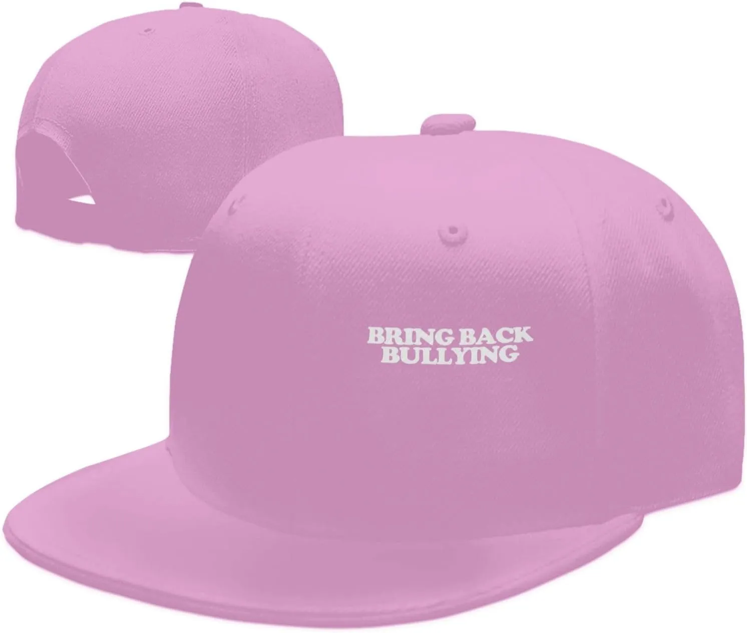 Bring Back Bullying Flat Brim Baseball Cap,Classic Snapback Hats Adjustable Trucker Hat for Men & Women,Black