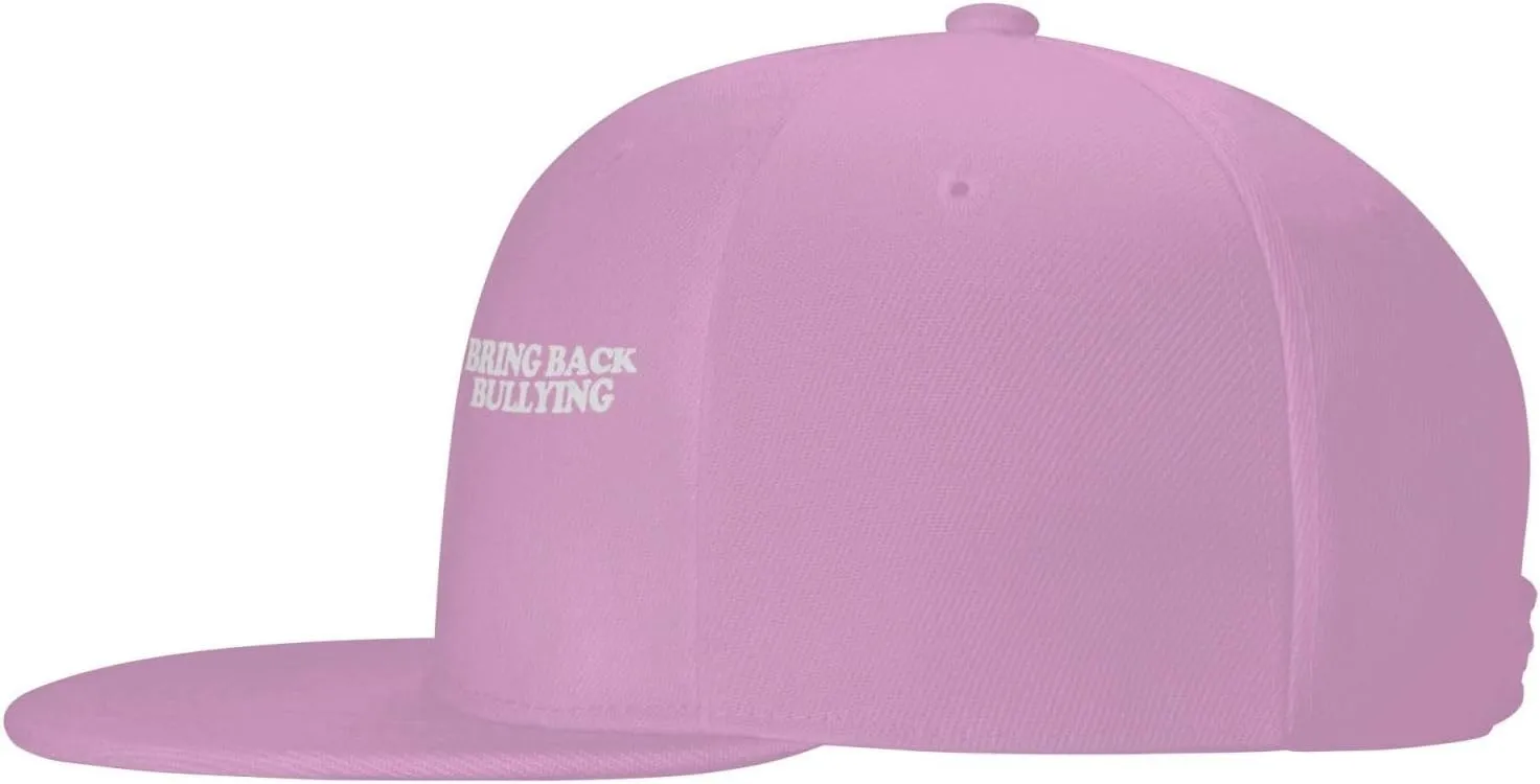 Bring Back Bullying Flat Brim Baseball Cap,Classic Snapback Hats Adjustable Trucker Hat for Men & Women,Black