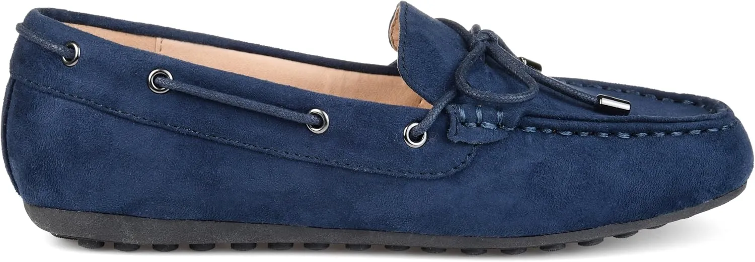 Brinley Co. Womens Thain Comfort-Sole Faux Suede Slip-on Loafers Navy, 8 Regular US