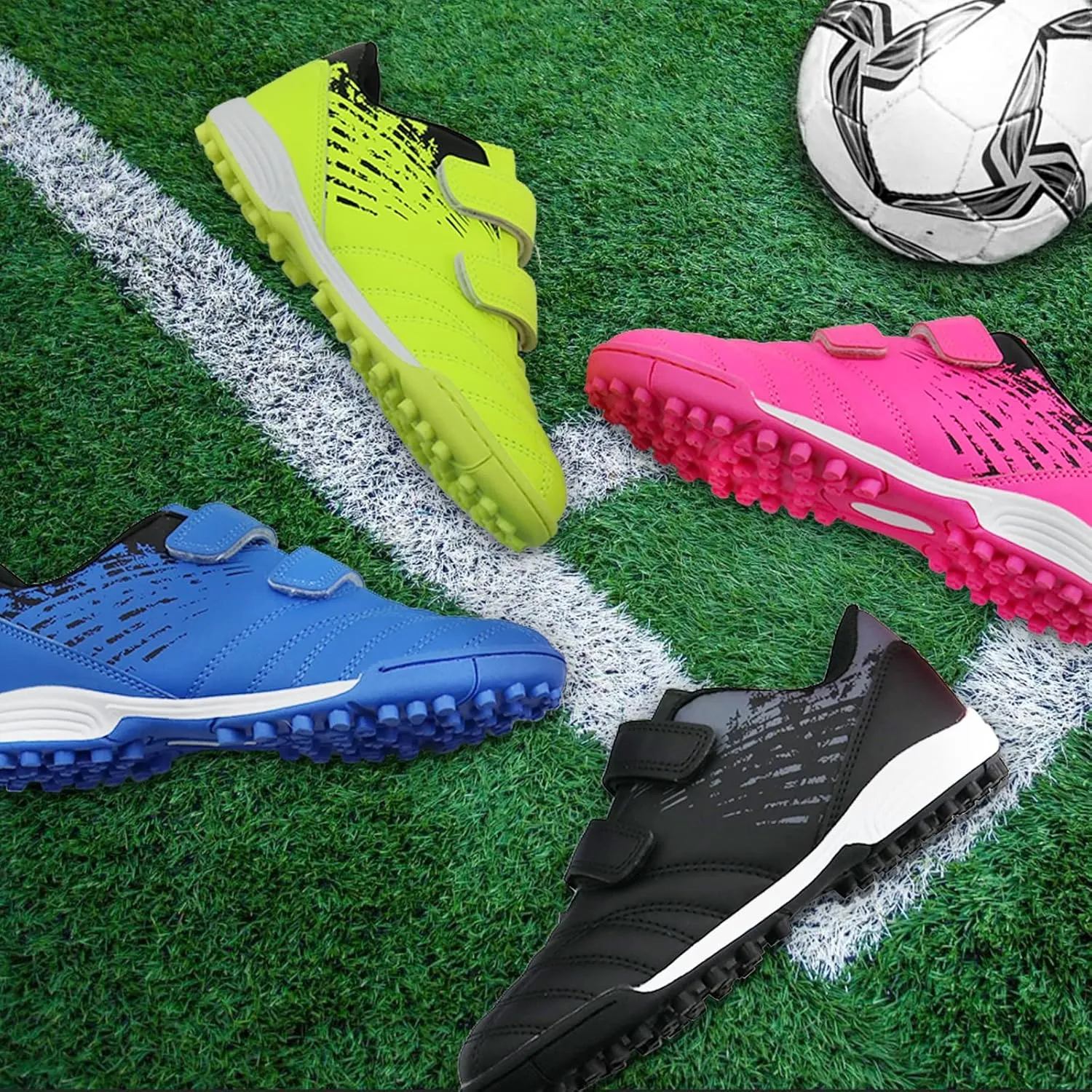 brooman Kids Comfortable Turf Soccer Shoes Athletic Football Shoes