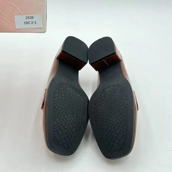 Brown Women's Loafers Leather Penny Loafers Comfortable Low Heel Dressy Shoes