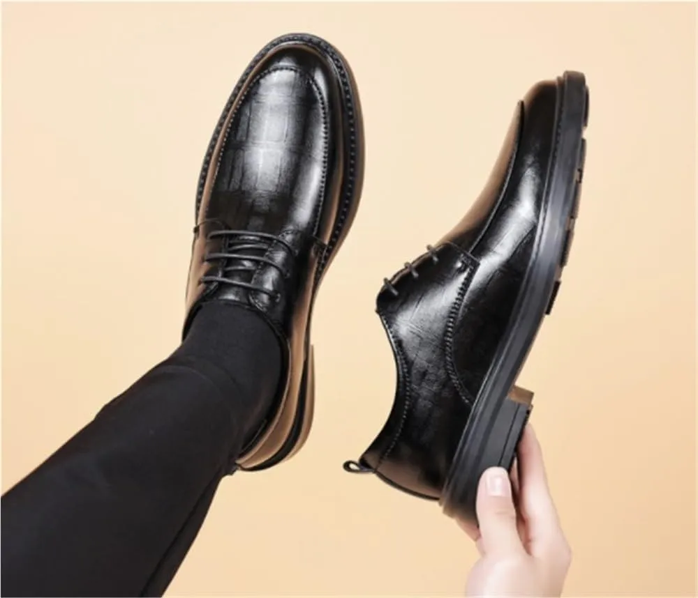 Business Lace-ups Wedding Shoe Soft Bottom Casual Shoes Retro Comfortable Oxfords for Tuxedo for Men Formal Occasions