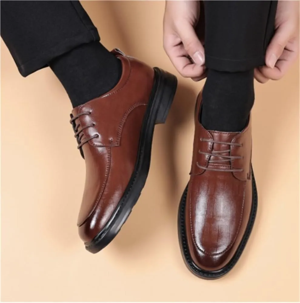 Business Lace-ups Wedding Shoe Soft Bottom Casual Shoes Retro Comfortable Oxfords for Tuxedo for Men Formal Occasions